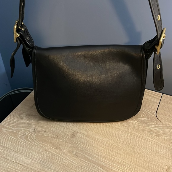 Vintage Black Leather Coach Bag 9951 - Picture 6 of 12